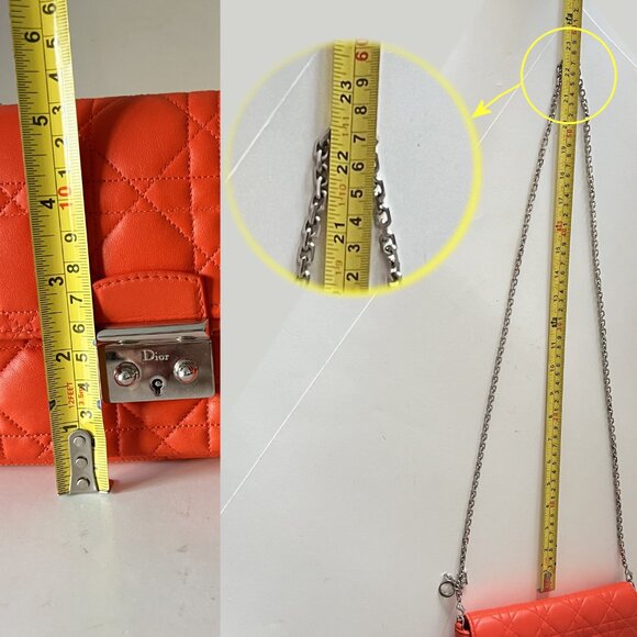 Rare Dior Miss Dior Promenade Pouch WOC Vermillion Lambskin Cannage Quilted - Picture 14 of 16